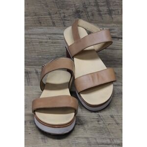 Nisolo‎ Women's Platform Heel Strap Sandals 10 Tan Leather Casual Boho Summer